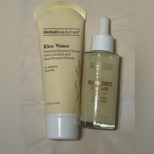 Global Beauty Care Rice Water Cleanser and Tumeric Face Milk Set